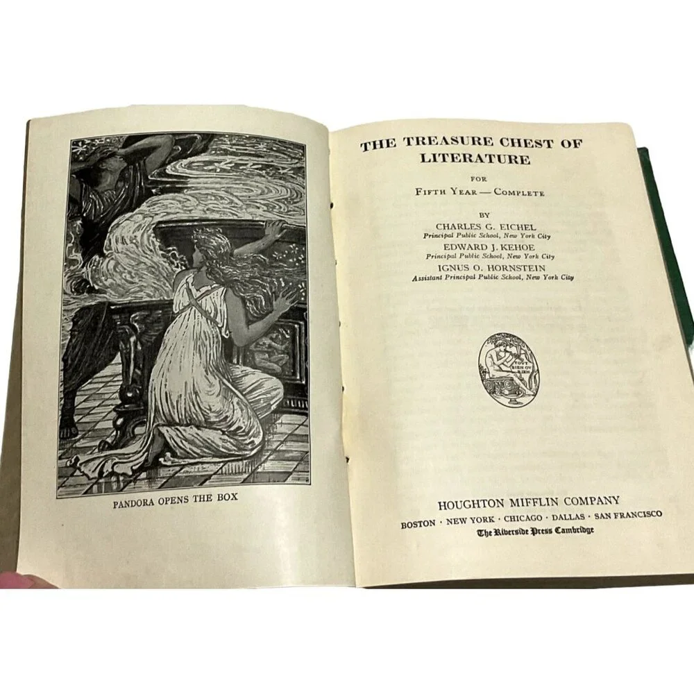 Vtg 1935 The Treasure Chest of Literature 5th Year Complete Charles Eichel